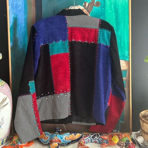 Koret Petites Multicolor Patchwork Blazer M - Picture 7 of 16